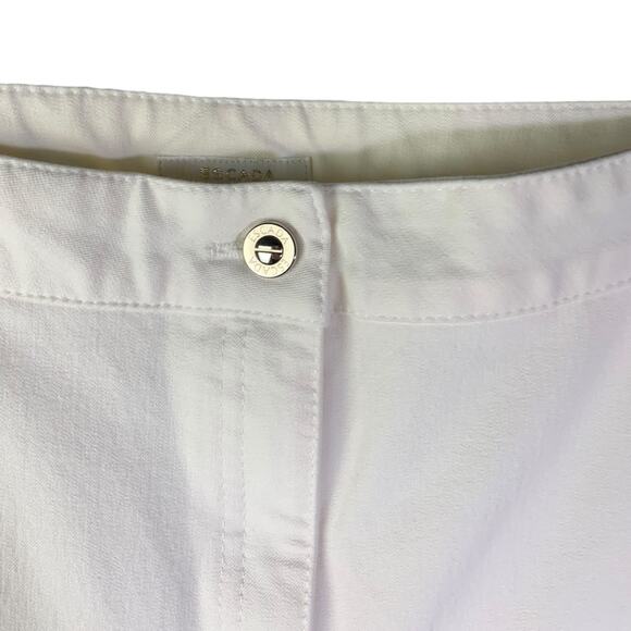 ESCADA Pants Womens Sz 12 Creamy White Straight Leg Cotton Jean Mid-Rise Stretch - Picture 5 of 10